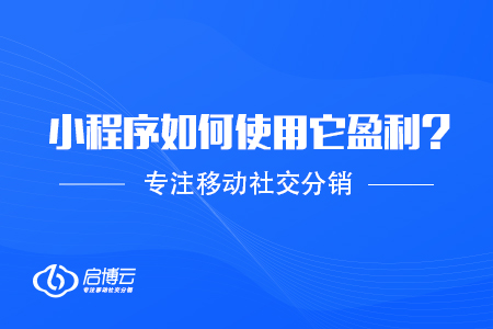 小程序如何使用它盈利？